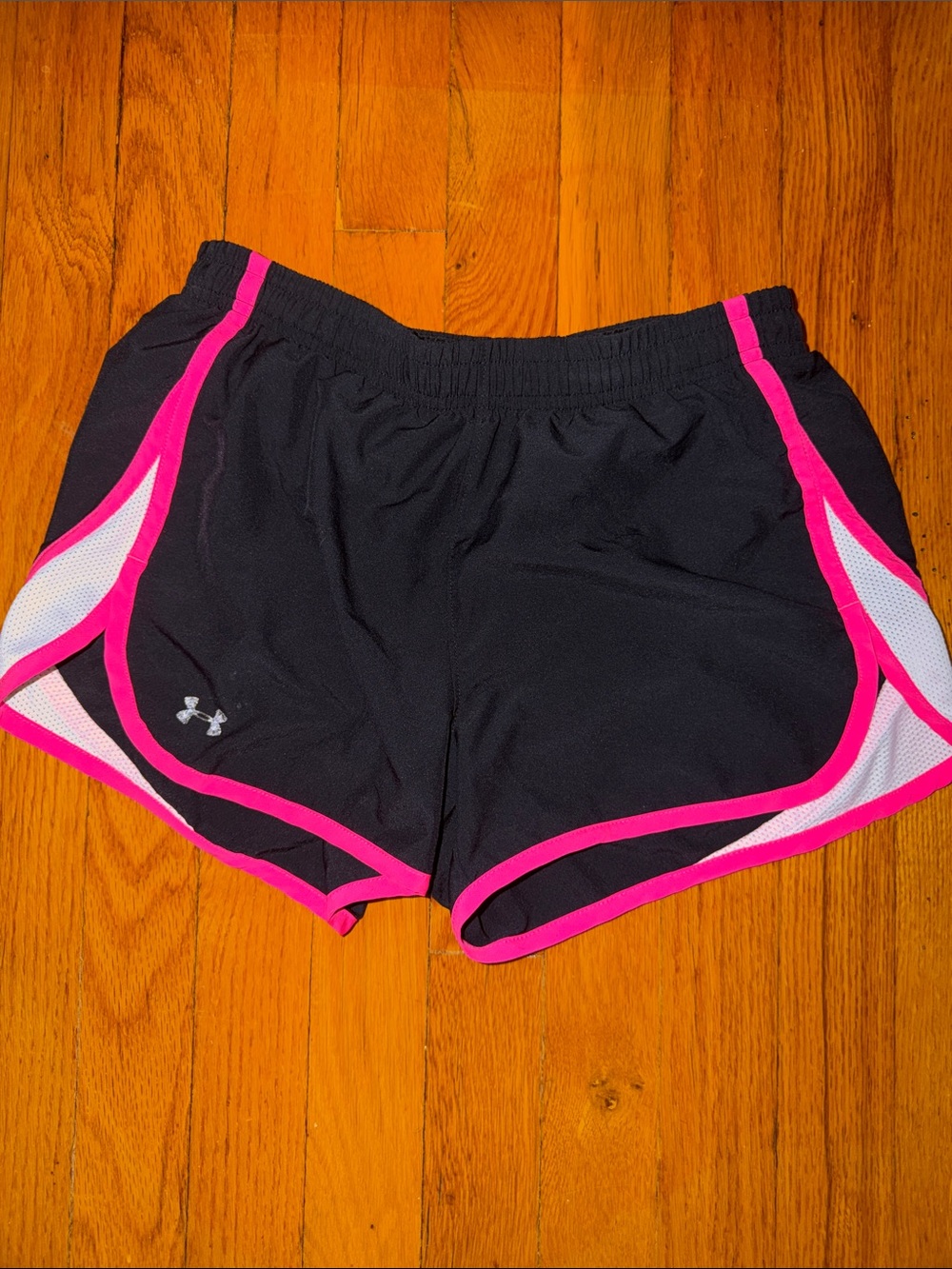 Under Armour Black Athletic Shorts with Pink Trim